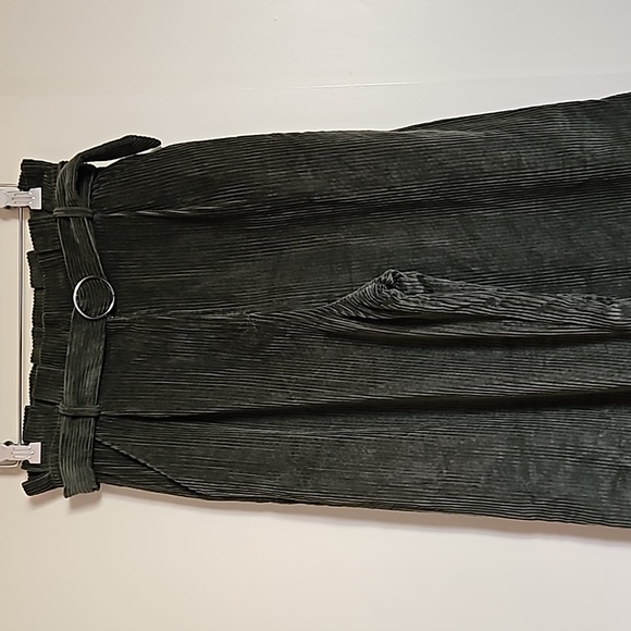 Revolve Majorelle Benedict Corduroy Pants Paperbag Belted Wide Leg Olive Small - Picture 5 of 17